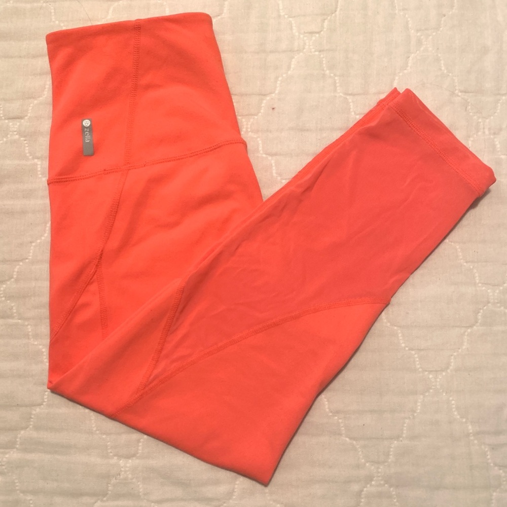 Zella Capri Athletic Leggings - Neon Coral